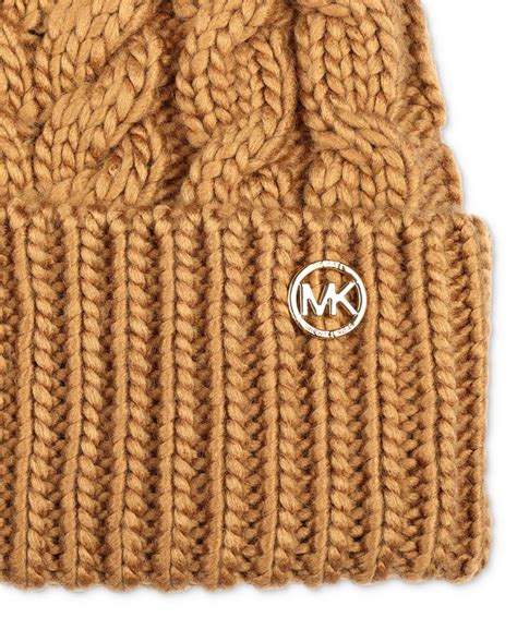 Michael Kors Women's Moving Cables Cuffed Pom Pom Beanie